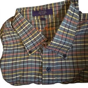 Alan Flusser XL Casual Multicolor Striped Long Sleeve Button Shirt